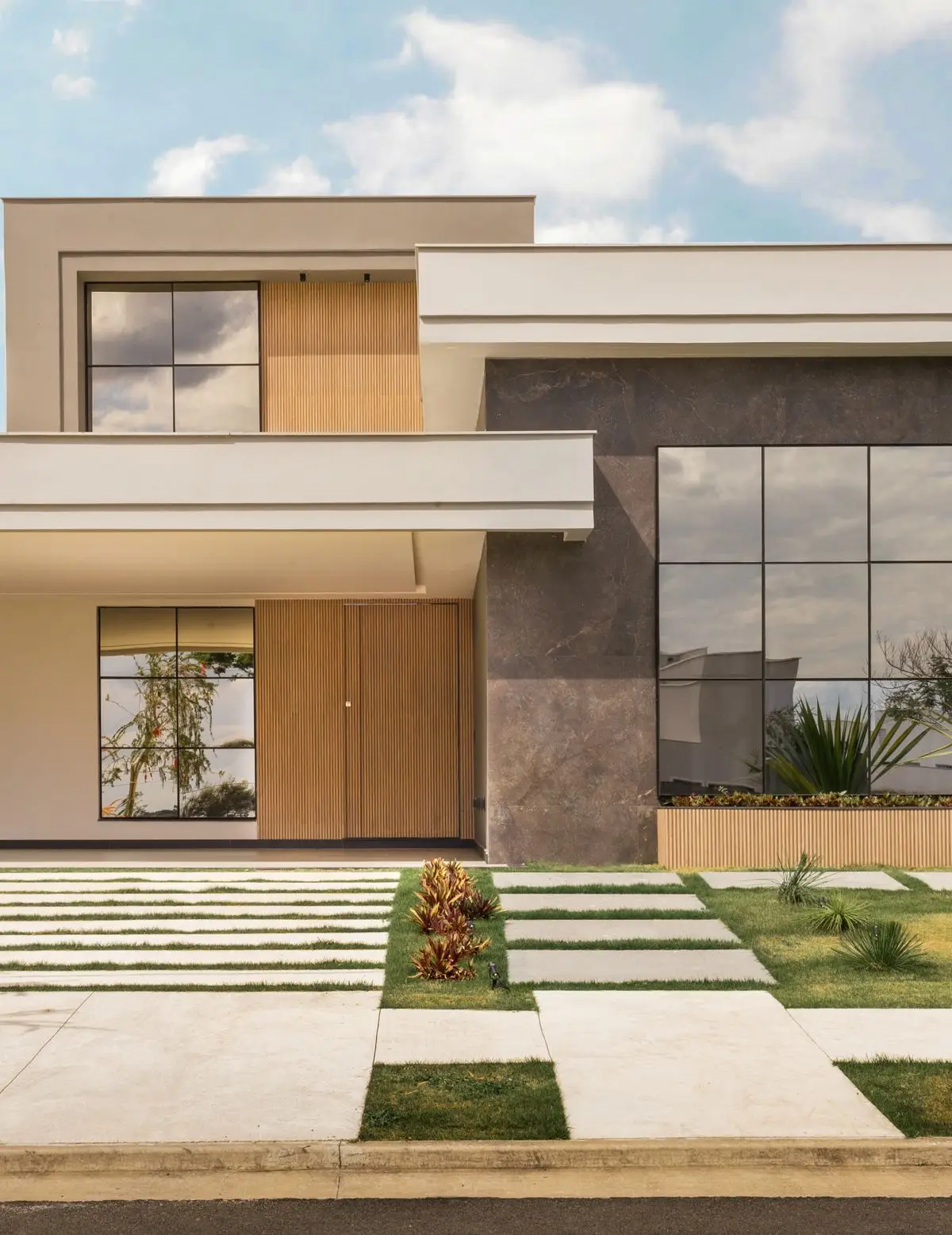 Modern home with large windows