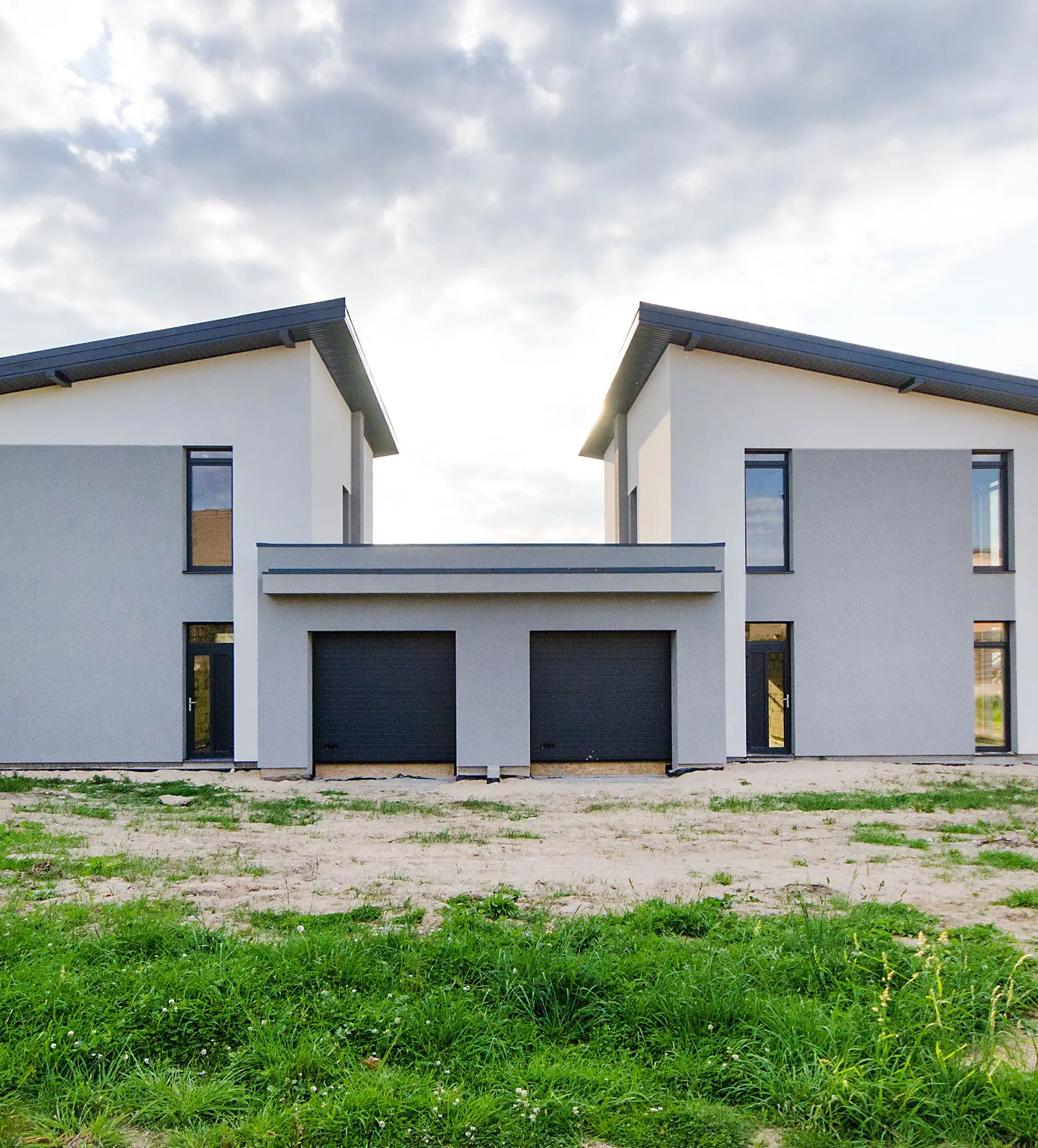 Modern house facade with windows