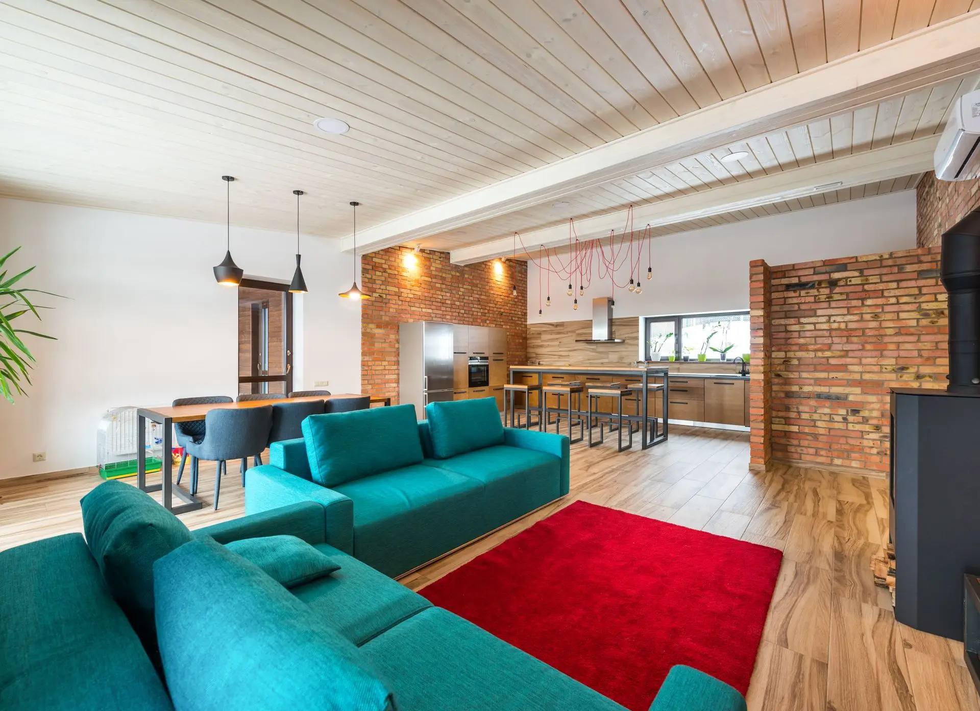 Bright open living room with large modern windows